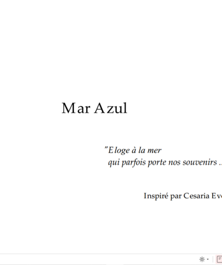 Mar Azul-  avec arrangement notation doigtés